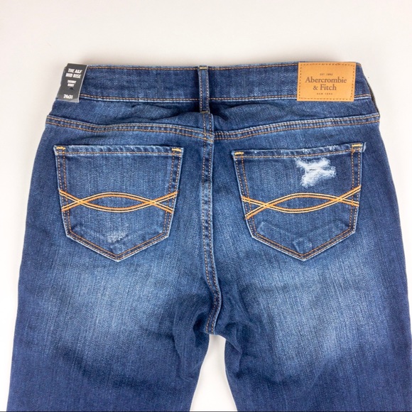 A&F bootcut flare jeans ripped distressed blue - Picture 4 of 8